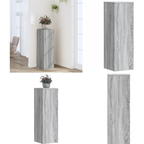 Support pour plantes sonoma gris 33x33x100 cm bois d'ingénierie - Support de fleur - Support en bois (1/5)