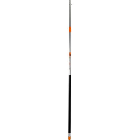 Perche télescopique aluminium 2 à 3,5 mètres – Fixation 25 mm pour échenilloirs et scies Bahco – Usage en hauteur et espaces difficiles