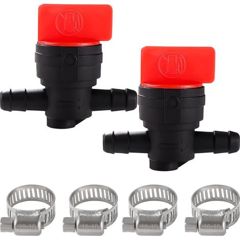 2 Pièces - Vanne De Coupure - Robinet Carburant - Plastique Et Métal - Pour Tondeuse À Gazon - Noir - 47x42 Mm (1/5)
