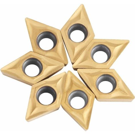 GABRIELLE CNC Inserti in metallo duro 10 pezzi Inserto per tornitura in metallo duro integrale Lama da taglio Utensile per tornio DCMT070204 US735 DCMT51.51 (1/4)