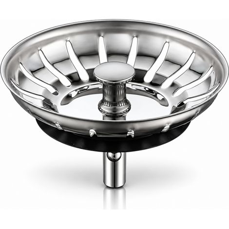 Tappo Filtro Lavello Cucina 80 mm – Acciaio Inox con Guarnizione 79349