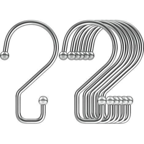 Set mit 12 S-Haken, geeignet für Duschvorhänge, Kleidung und Küchenutensilien zwei Formen, wendbar.