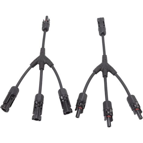 Connecteurs Solaires de Branche en Y, 2 PièCes 1 à 3 SéParateurs de CâBles Solaires Connecteurs PV Adaptateur Parallèle Solaire 1000V DC,A (1/5)