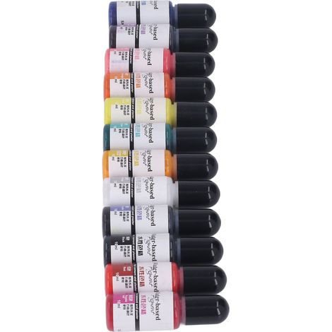 Pigments à base d'eau, 12 couleurs, pour plâtre, ciment, résine hydrosoluble et loisirs créatifs. (1/5)