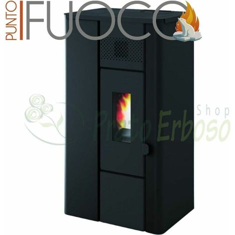 Noa - Stufa a pellet da 6.3 Kw nero goffrato