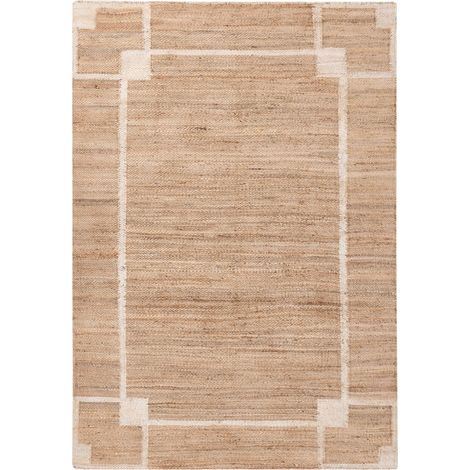 Tappeto rettangolare in juta con motivo 160 x 230 cm Tessuto Stile rustico Soggiorno Camera da letto Beige chiaro Gondia