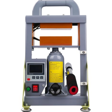 Prensa térmica hidráulica, doble placa calefactora, diseño portátil, color gris. (1/2)