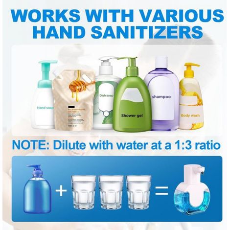 Distributeur de Savon Mousse Automatique Sans Contact 420ml Rechargeable USB Blanc pour Salle de Bain et Cuisine (1/4)
