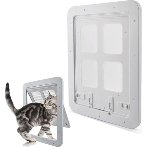 (24 cm x 29 cm) Blanc,Chatiere pour Moustiquaire Chattiere Porte Chat Facile à Installer Esthétique et sans Bruit Moustiquaire Porte Chat (1/5)