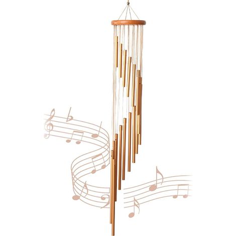 Carillon A Vent Exterieur, Carillon à Vent en Plein Air avec Crochets, Carillon Eolien Cloches Musicales, 18 Bronze Tubes, Extérie (1/5)