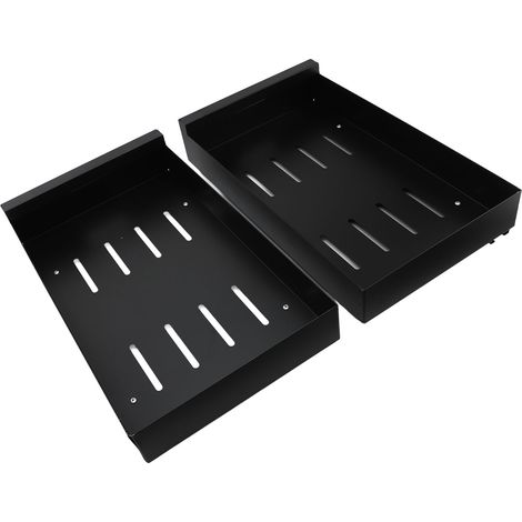 2PCS organisateur de placard extractible tiroirs coulissants de armoires de cuisine étagères roulantes bols épices conserves noir 43x25x8cm / 16,9x9,8x3,1in (1/2)