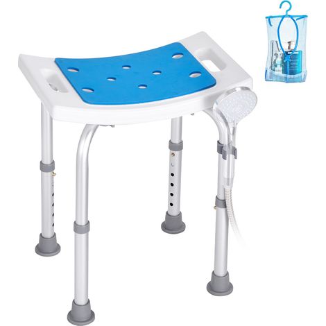 Chaise de douche réglable en hauteur, tabouret antidérapant pour baignoire, siège stable pour personnes âgées ou à mobilité réduite, capacité 158,8 kg. (1/5)