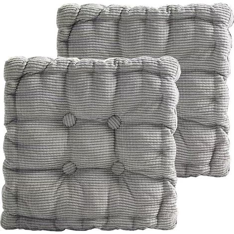 Outdoor-Sitzkissen, 2er-Set Stuhlkissen 45x45cm, dicke Bodenkissen, Outdoor-Sitzkissen für Sofa und Gartenstuhl (quadratisch, hellgrau) (1/5)