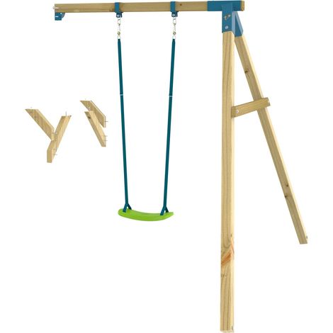Bras de portique balançoire simple avec siège pour aire de jeux SKYWOOD bois FSC® (1/5)