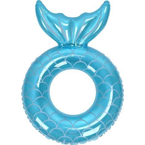 Bouée nageoire poisson gonflable anneau de natation piscine flotteur adulte plage vacances bleu (1/5)