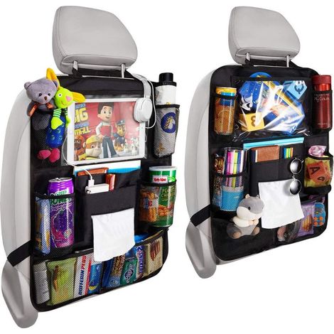 Organisateur Siege Arriere Voiture - Polyester 600D Imperméable - 8 Poches Dont Support Tablette 9,7 Pouces et Poche Boîte À Mouchoirs - Lot de 2 (1/5)