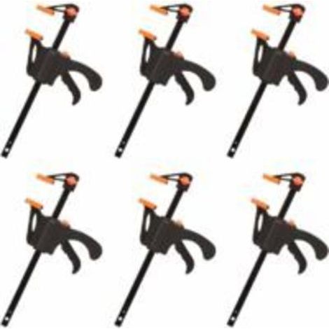 Lntyq Lot de 6 Serre-joints en Forme de F, Serre Joint avec Serrage Rapide et Facile, Outils à Main pour Menuiserie(4pouces) (1/5)