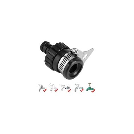 Universeller Wasserhahn-Schlauchverbinder für Autowaschschläuche, Schnellkupplungs-Adapter für Durchmesser unter 16 mm (Schwarz) - Crezuo