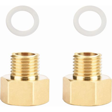 2 - piece Extensions de Réduction Rod, Raccordement de Tuyaux Tuyaux Robinetterie, Raccords en Laiton (1/4" x 3/8") (1/5)