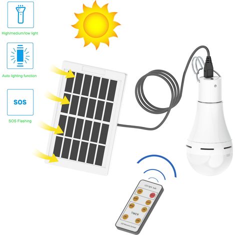 Decdeal – 7-W-Solarlaterne – 5 Leuchtmodi – Timer (30 Min./2 Std./5 Std./10 Std.) – Wetterfest (IP65) – Inklusive Fernbedienung (1/5)
