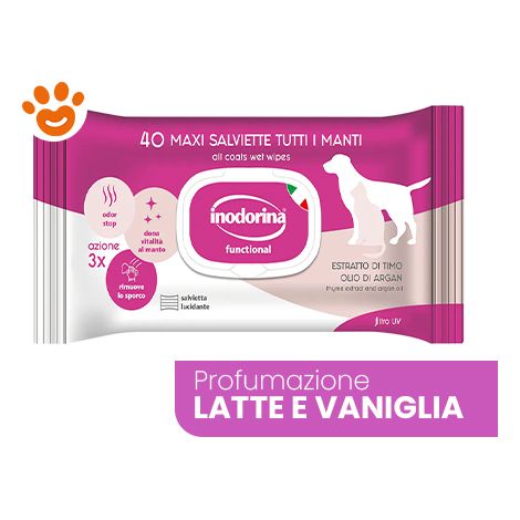 Inodorina Dog & Cat per Tutti i Manti con Estratto di Timo al Profumo di Latte e Vaniglia - Inodorina Dog & Cat per Tutti i Manti con Estratto di Timo al Profumo di Latte e Vaniglia - Confezione Da 4