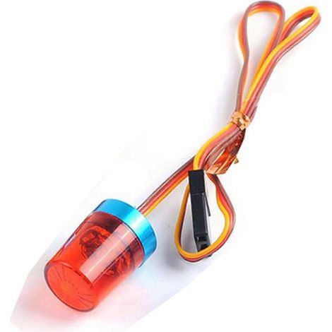 Gyrophares de police ronds rotatifs multifonctionnels à LED clignotants/rotatifs pour tracteur radiocommandé Tamiya 1:14 (rouge) ( )
