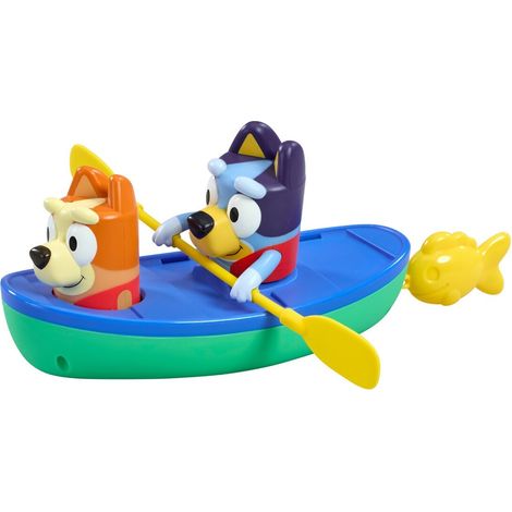 TOMY Bluey Kanu. Schau Bluey und Bingo zu, wie Sie über das Wasser Paddeln.