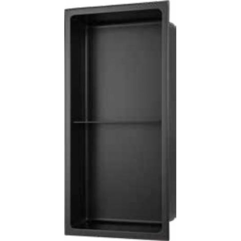 Sanitaire – Niche murale de douche en acier inoxydable noir mat – Étagère encastrable 60x30cm – Installation verticale/horizontale – Facile à nettoyer (1/3)