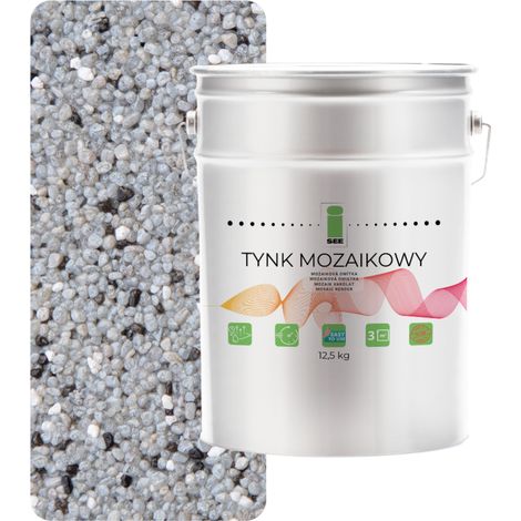 ENDUIT MOSAÏQUE EN RÉSINE GRIS CLASSE 1 12,5 kg RÉSISTANT AU GEL