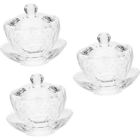 3 Pièces Lampe à Huile chandelle Bol de dévotion Bol d'offrande de vin Lotus Coupe d'offrande d' de Bol d'offrande d'eau Bouddhiste Cristal Artificiel (1/5)