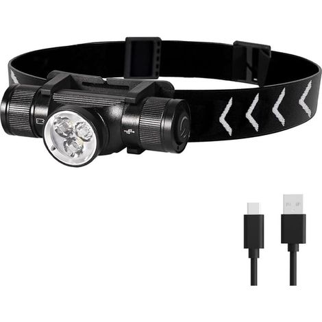 1500 Lumens Lampe Frontale LED Rechargeable, IP66 Étanche Torche Frontale, 5 Modes d'Éclairage pour Cyclisme Camping Randonnée Bricolage (1/5)