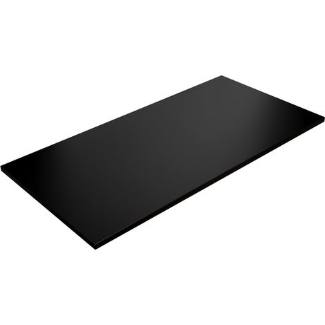 Plateau de table stratifié noir 138 x 68 cm pour bureau ou table (1/5)