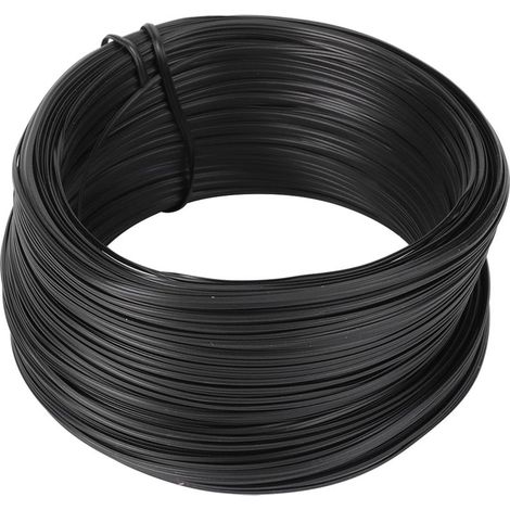 Cravate en fil de fer galvanisé noir, attaches de branche de raisin faites à la main, 0.55mm, 100 mètres (1/5)