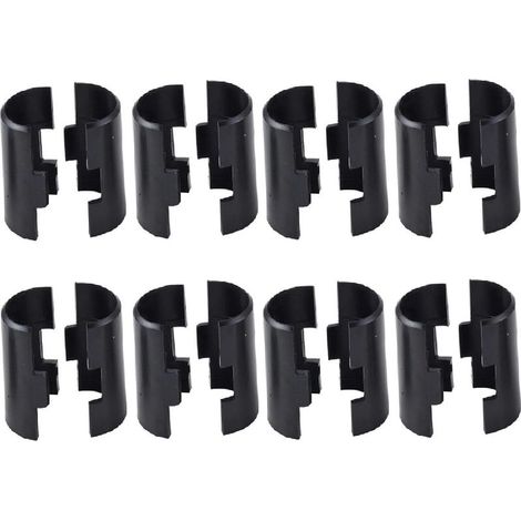 Lot de 8 noir paires de clips en fil métallique de 2,5 cm pour étagères de poteau de 25.4 mm, manchons d'étagère en fil plastique, clips (1/5)