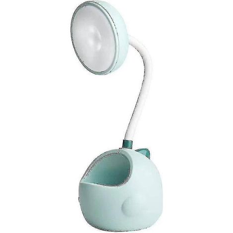 Lampe de table mignonne en forme de dinosaure de dessin animé avec port de chargement USB et porte-stylo verte (1/5)