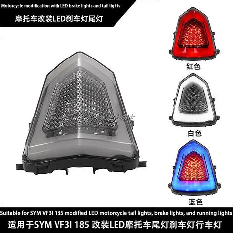 Feu arrière, feu stop et feu de service (rouge) à LED modifié pour moto SYM VF3I 185 (1/5)