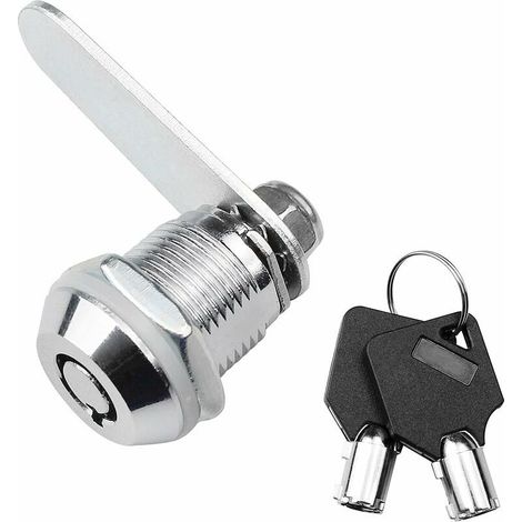 20-mm-Sicherheitsschloss aus Aluminiumlegierung für Schranktüren, Briefkästen, Möbel, Schubladen, Schränke, Kleiderschränke, mit 2 Schlüsseln (Silber), Versailles (1/5)