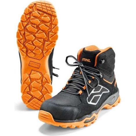 Chaussures de sécurité hautes STIHL WORKER S3 Taille 39 Noir semelle orange (1/2)