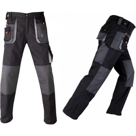 Kapriol – Pantalon de travail smart noir/gris – Coutures renforcées à trois aiguilles – Entrejambe préformé pour liberté de mouvement – Regular fit