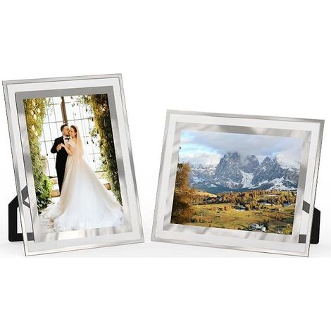 Cadre Photo 13x18 Verre, Transparent Cadres Photos Argenté 13x18 Photos de Mariage Portraits Animaux Paysages, Anniversaire Noël (1/3)