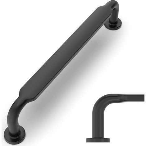 10 Pièces Poignee de Meuble Noir Cuisine Entraxe 128mm Poignées pour Placards Poignet de Porte Cuisine UK0071 (1/4)