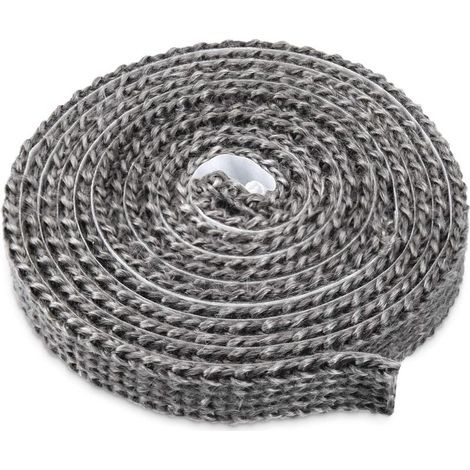 Bande d'Étanchéité Autoadhésive pour Poêles à Bois, Cheminées et Fours, en Fibre de Verre, Résistante à la Chaleur Jusqu'à 550°C, Dimensions 3mm x 20mm x 3m, Idéale pour Portes de Four et Chaudières (1/3)