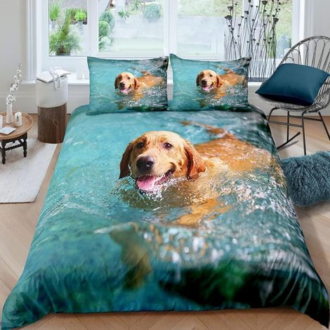 Kinder Bettwäsche 135x200 cm Golden Retriever 2-teilig Mikrofaser