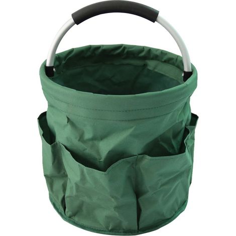 Panier de rangement pour produits de nettoyage, 6 compartiments pliables, avec poignée de transport (vert) 1 pièce (1/5)