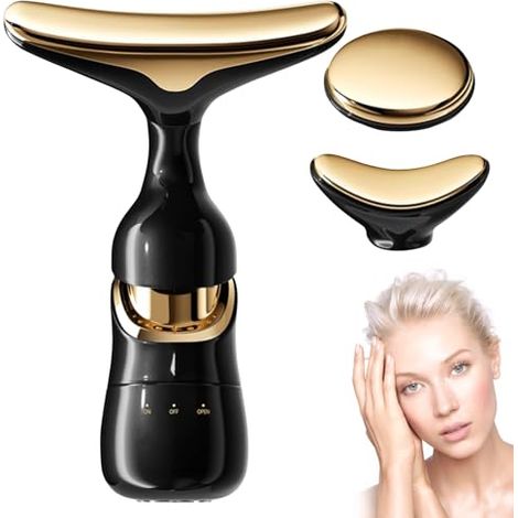 Masajeador facial, masajeador facial, masajeador facial eléctrico, masajeador facial con 3 cabezales de repuesto, dispositivo de cuidado de la piel antienvejecimiento (1/5)