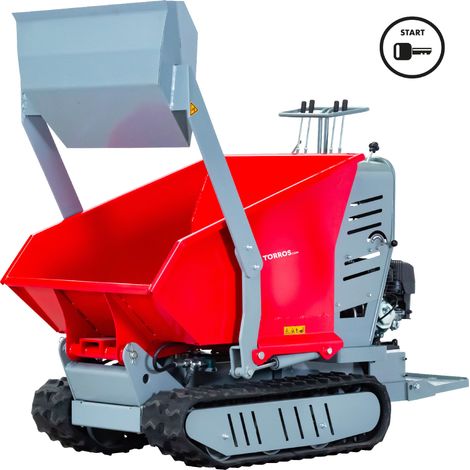 Torros – Brouette motorisée hydrostatique 9CH – Benne basculante 500kg – Pelle 80kg – Moteur Loncin – Démarrage électrique – HRD500HSE