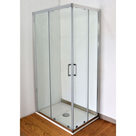 Box Doccia Angolare Style 80x140 cristallo 6 mm trasparente profilo cromato piatto (1/5)