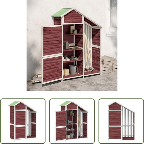 Rangement jardin -  Abri à outils de jardin moka 120x53,5x170 cm bois massif pin (1/5)