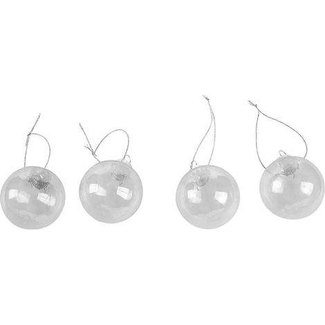 Boules de Noël transparentes à faire soi-même, incassables, en plastique sans couture, pour décorer le sapin ou la maison - 60 mm, quantité : 4 (1/5)