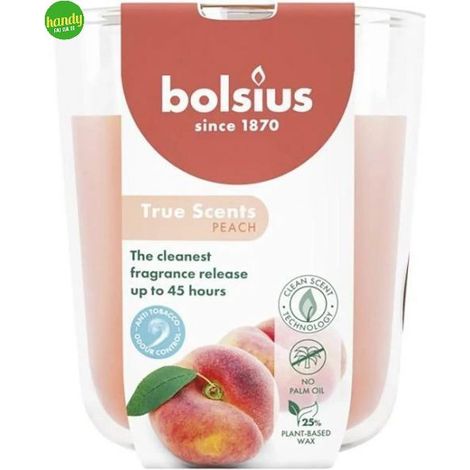 Candela vetro True Scents Pesca Bolsius